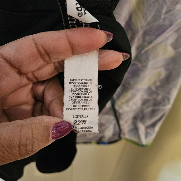 Longitude Women Bold Floral Swim Dress - Plus-Size 22W, Beachwear - Picture 5 of 6